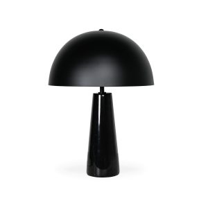 Mila Table Lamp – Black Marble – Black Shade