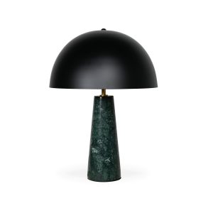 Mila Table Lamp – Green Marble – Black Shade