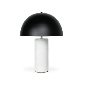 Mila Table Lamp – White Marble – Black Shade