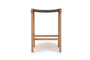 Pasadena Leather Saddle Stool – Olive – Flat