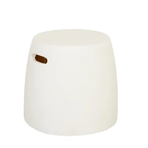 Mauritius Barrel Side Table - White Fleck