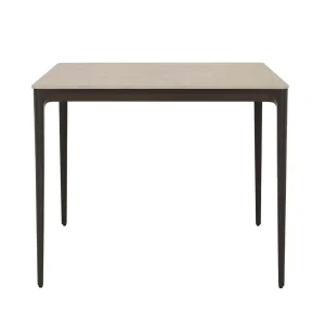 Portsea Classic Square Dining Table - Grey Stone - Charcoal Aluminium