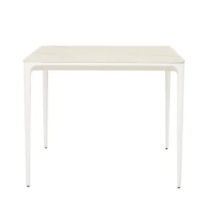 Portsea Classic Square Dining Table - White Stone - White