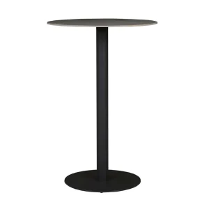 Portsea Cruise Round Bar Table - Grey Stone - Charcoal Aluminium