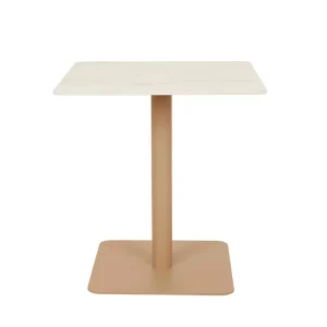 Portsea Loft Dining Table - White Stone - Natural Aluminium