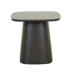Valencia Curve Side Table - Charcoal Stone - Black