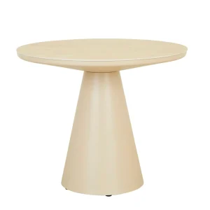 Valencia Round Dining Table - Faux Travertine - Beige
