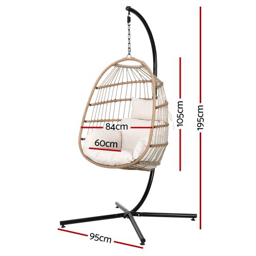 Wicker rope pod chair
