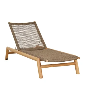 natural teak sunbed