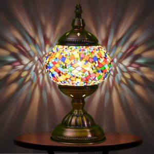 Colorful Exotic Mosaic Table Lamp - Handmade Turkish Moroccan Style